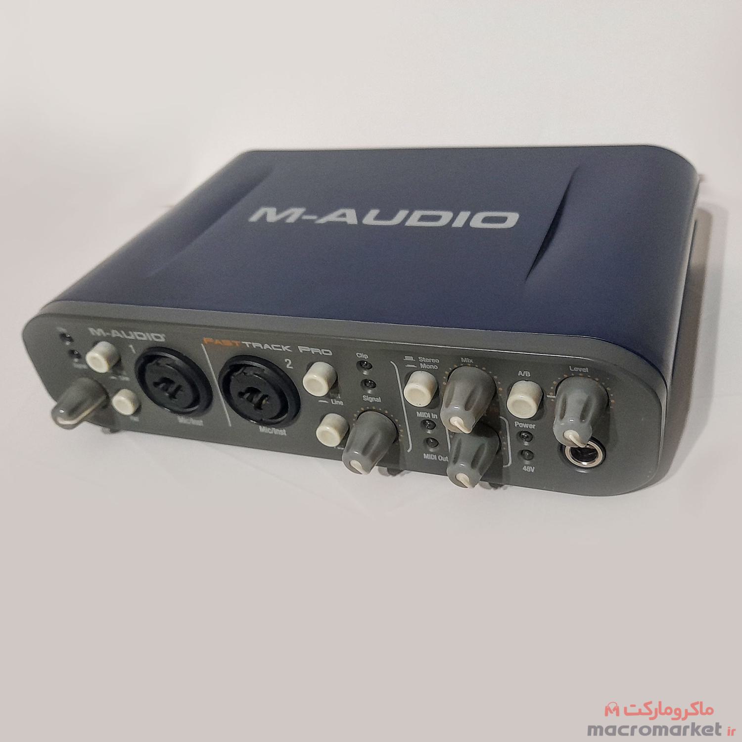کارت صدا استودیو AVID M-AUDIO مدل FAST TRACK PRO در حد نو - 2 ورودی  و 3 خروجی بالانس - کاملا سالم تضمینی و در حد نوع بدون کوچکترین خط و خش