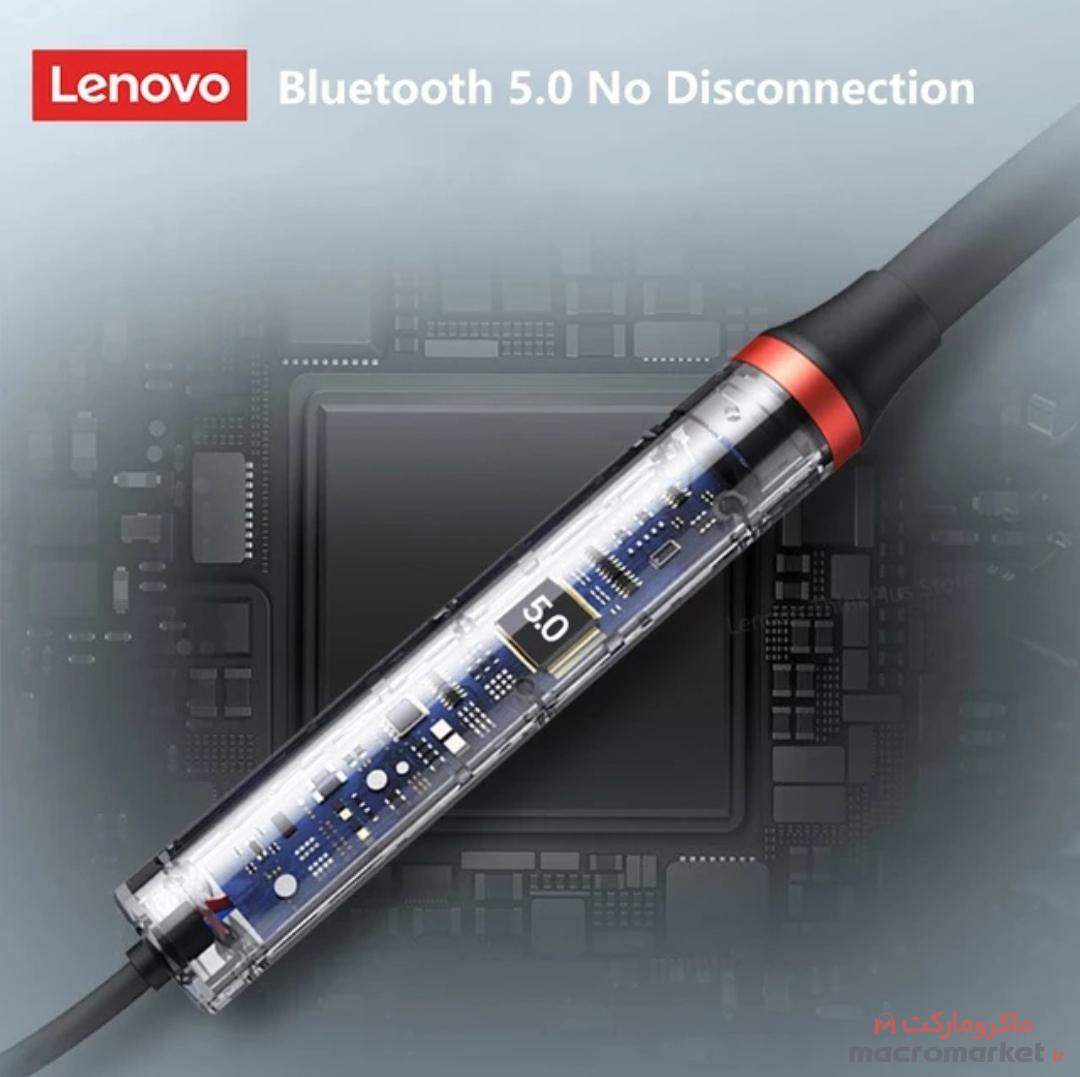 هندزفری بلوتوثی دورگردنی لنوو Lenovo HE05X اصل (دارای بارکد اصالت) - وضوح و صدای بالاتر نسبت به مدل HE05 و بیس عالی و مکالمه واضح و بلند